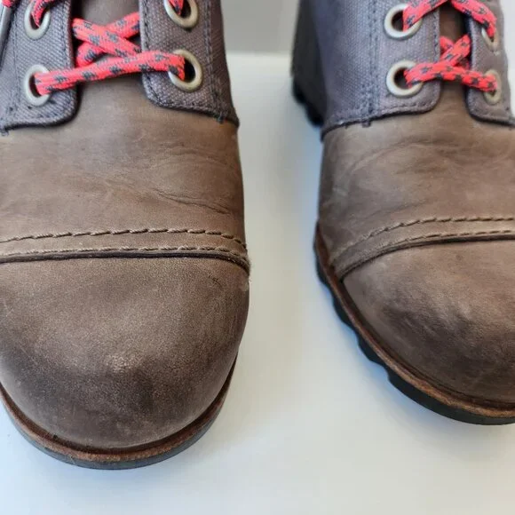Sorel Joan Of Arctic Wedge Boots Lace Up Fall Winter Cabincore Cute Outdoor 9.5 - Picture 7 of 12